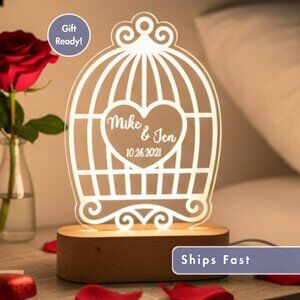 Personalized Cage Night Light – Custom LED Lamp for Animal Lovers